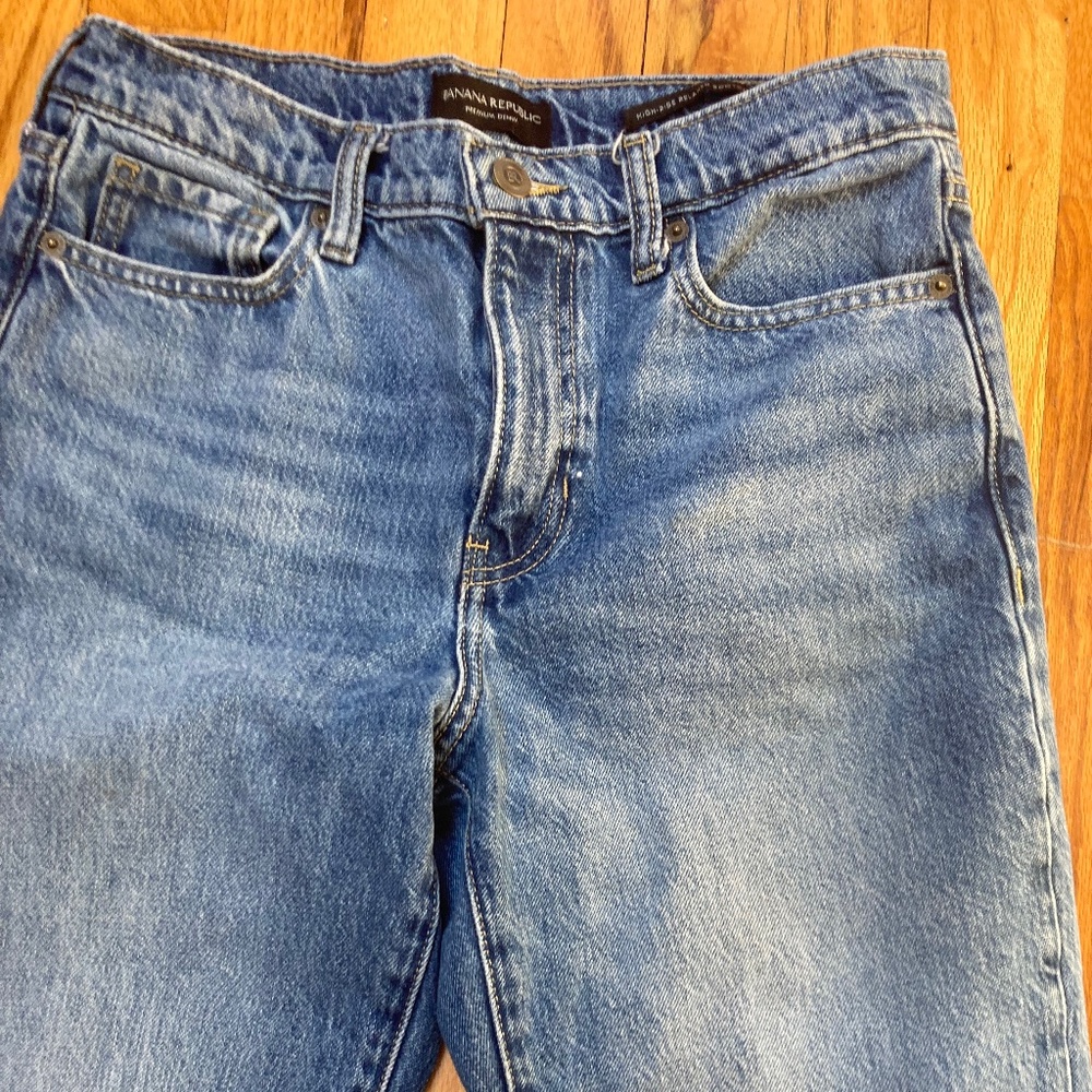 Banana Republic High Rise Relaxed Boot Cut Jean 26 Long Dark Rinse - Picture 6 of 10